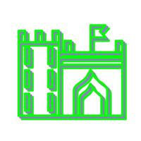 Castle with Flag Vector Icon