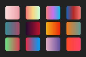 Set of modern soft gradient color palette vector