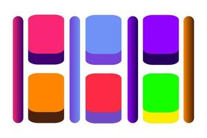 Trendy 3d style gradient color set design combination colors 3D shapes background vector