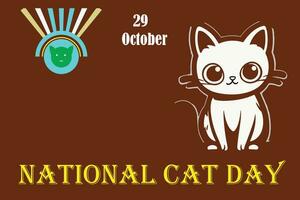 Background for the national cat day on October 29 Happy animals vector