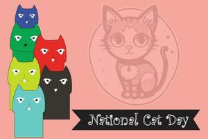 Background for the national cat day on October 29 Happy animals vector