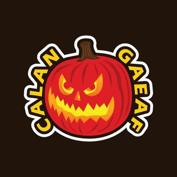 stiker of calan gaeaf halloween vector image illustration