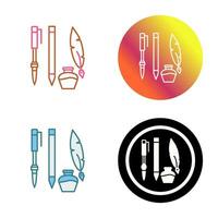 Unique Writing Equipment Vector Icon