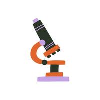 microscope in flat style. hand drawn vector illustration