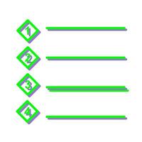 Unique Numbered list Vector Icon