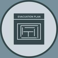 icono de vector de plan de evacuación