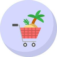 Shopping Cart Island Vector Icon Design