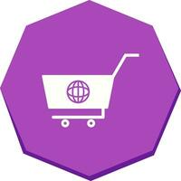 icono de vector de compras global único