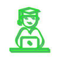 Unique Studying on Laptop Vector Icon