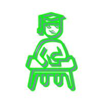 Unique Studying on Desk Vector Icon