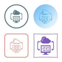 icono de vector de codificación de nube