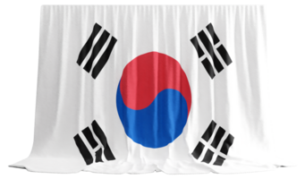 Süd Korea Flagge Vorhang im 3d Rendern namens Flagge von Süd Korea png