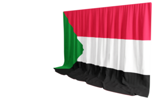 Sudan Flag Curtain in 3D Rendering called Flag of Sudan png