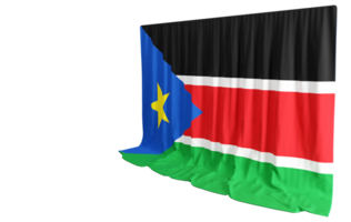 South Sudan Flag Curtain in 3D Rendering called Flag of South Sudan png