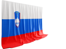 Slovenia Flag Curtain in 3D Rendering called Flag of Slovenia png