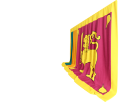 Sri Lanka Flag Curtain in 3D Rendering called Flag of Sri Lanka png