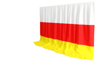 Sud ossétie drapeau rideau dans 3d le rendu appelé drapeau de Sud ossétie png