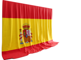 Espanha bandeira cortina dentro 3d Renderização chamado bandeira do Espanha png