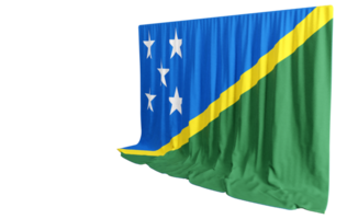 Salomón islas bandera cortina en 3d representación llamado bandera de el Salomón islas png