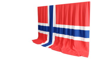 Noorwegen vlag gordijn in 3d renderen gebeld vlag van Noorwegen png