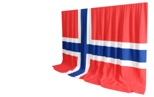 Norway Flag Curtain in 3D Rendering called Flag of Norway png