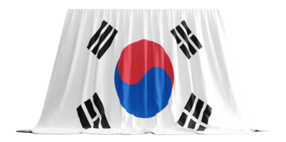 Süd Korea Flagge Vorhang im 3d Rendern namens Flagge von Süd Korea png