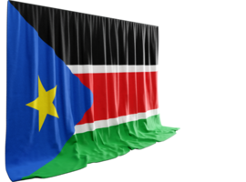 South Sudan Flag Curtain in 3D Rendering called Flag of South Sudan png