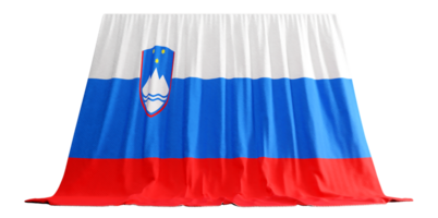 Slovenia Flag Curtain in 3D Rendering called Flag of Slovenia png