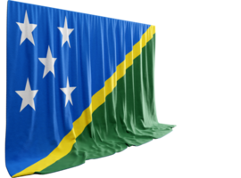 Solomon Islands Flag Curtain in 3D Rendering called Flag of the Solomon Islands png