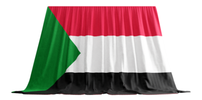Sudan Flag Curtain in 3D Rendering called Flag of Sudan png