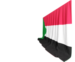 Sudan Flag Curtain in 3D Rendering called Flag of Sudan png