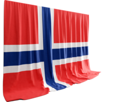 Noruega bandera cortina en 3d representación llamado bandera de Noruega png