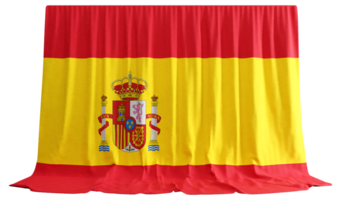 Spanje vlag gordijn in 3d renderen gebeld vlag van Spanje png