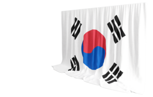 Süd Korea Flagge Vorhang im 3d Rendern namens Flagge von Süd Korea png