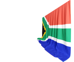 zuiden Afrika vlag gordijn in 3d renderen gebeld vlag van zuiden Afrika png