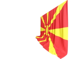 norte Macedônia bandeira cortina dentro 3d Renderização chamado bandeira do norte Macedônia png