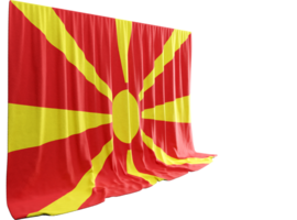 norte macedonia bandera cortina en 3d representación llamado bandera de norte macedonia png