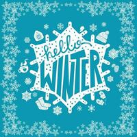 Hello winter illustration vector