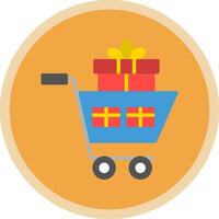 Shopping Cart with Gifts Vector Icon Design