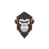 Monkey head logo illustration PNG transparent background ai generative