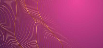 Golden curved wavy lines abstract luxury background vector