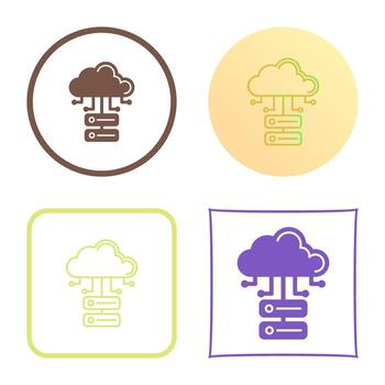 icono de vector de base de datos en la nube