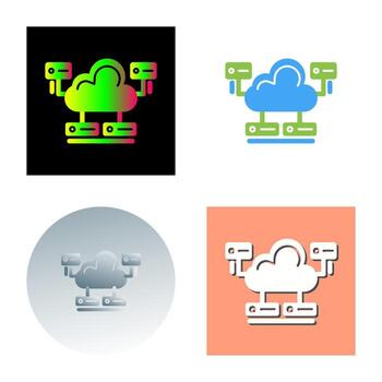 icono de vector de base de datos en la nube