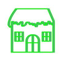 Unique House with Snow Vector Icon