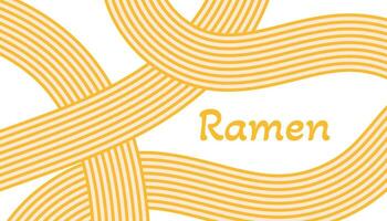 Hand drawn Asian noodle ramen background. Yellow color Japanese, Chinese abstract waves texture. Italian spaghetti, macaroni pasta backdrop vector