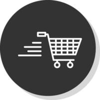 compras carretilla guión vector icono diseño