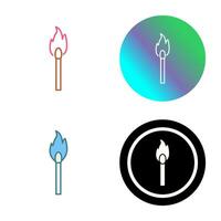 Unique Lit Matchstick Vector Icon