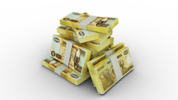 3d rendering of Stack of 500 Zambian kwacha notes. bundles of Zambian currency notes isolated on transparent background png