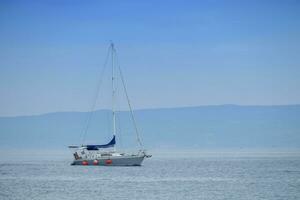 Sailboat on the mediterranean sea, Split, Croatia photo