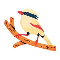 Trendy Indochinese Bird vector